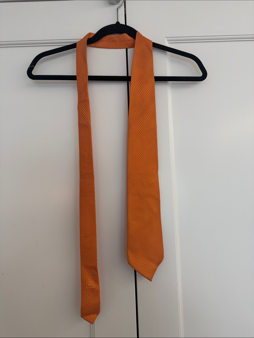 Burberry Orange Textured Men's Tie